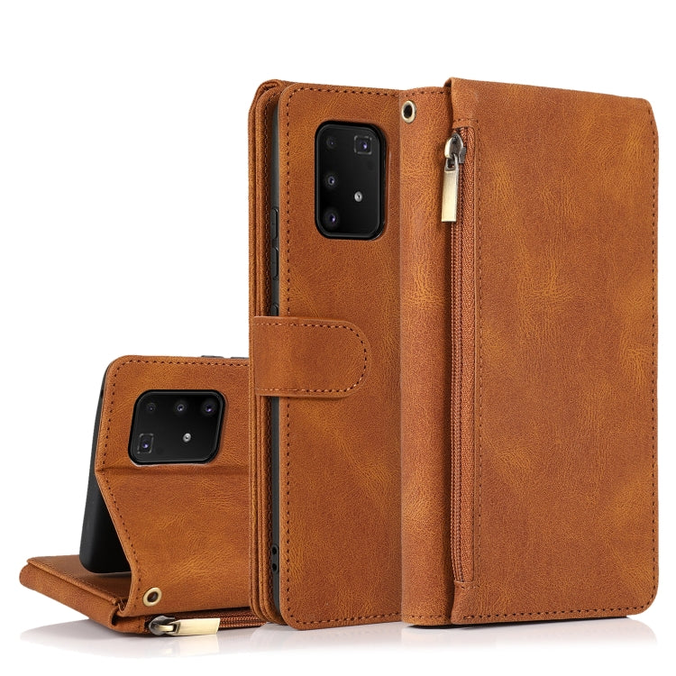 Skin-feel Crazy Horse Texture Zipper Wallet Bag Horizontal Flip Leather Case with Holder & Card Slots & Wallet & Lanyard, For Samsung Galaxy A51, For Samsung Galaxy A51 5G, For Samsung Galaxy A52 5G, For Samsung Galaxy A70, For Samsung Galaxy A71������...