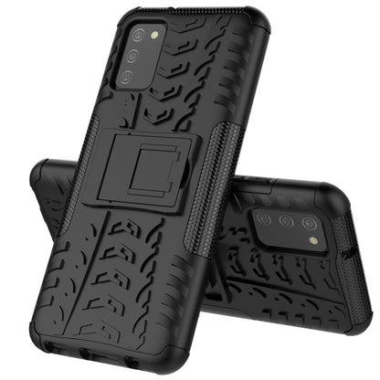 Tire Texture Shockproof TPU+PC Protective Case with Holder, For Samsung Galaxy A02s (EU Version), For Samsung Galaxy 02s (EU Version)