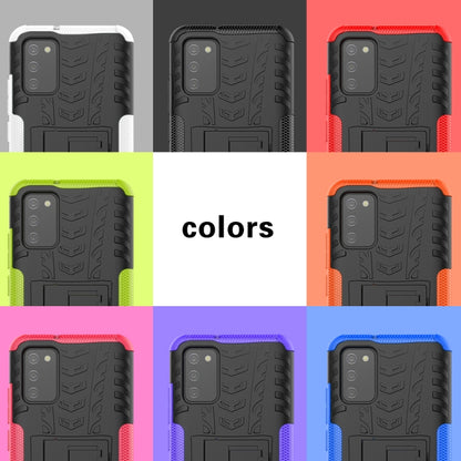 Tire Texture Shockproof TPU+PC Protective Case with Holder, For Samsung Galaxy A02s (EU Version), For Samsung Galaxy 02s (EU Version)