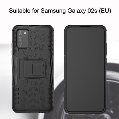 Tire Texture Shockproof TPU+PC Protective Case with Holder, For Samsung Galaxy A02s (EU Version), For Samsung Galaxy 02s (EU Version)