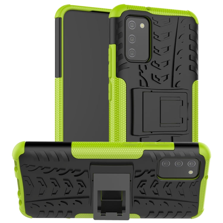 Tire Texture Shockproof TPU+PC Protective Case with Holder, For Samsung Galaxy A02s (EU Version), For Samsung Galaxy 02s (EU Version)