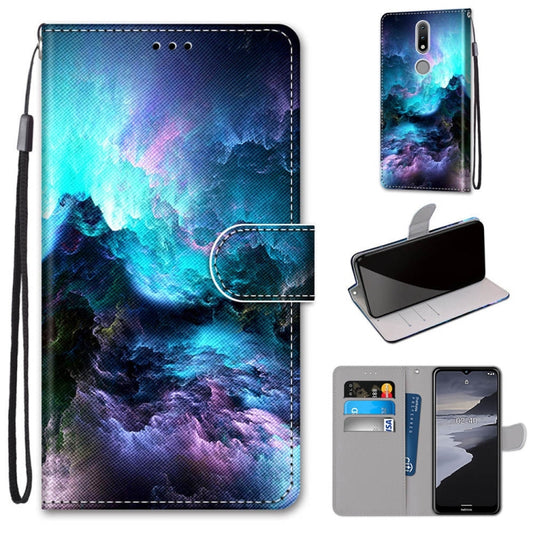 Coloured Drawing Cross Texture Horizontal Flip PU Leather Case with Holder & Card Slots & Wallet & Lanyard