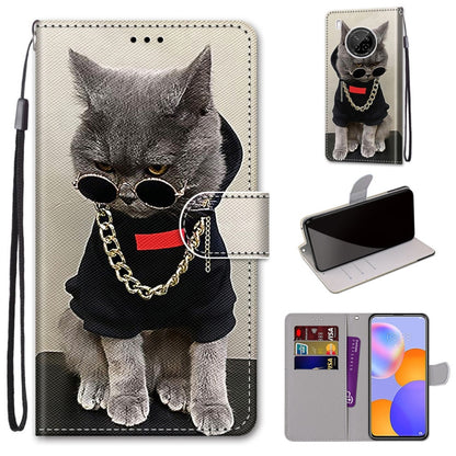 Coloured Drawing Cross Texture Horizontal Flip PU Leather Case with Holder & Card Slots & Wallet & Lanyard