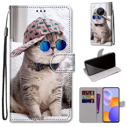 Coloured Drawing Cross Texture Horizontal Flip PU Leather Case with Holder & Card Slots & Wallet & Lanyard