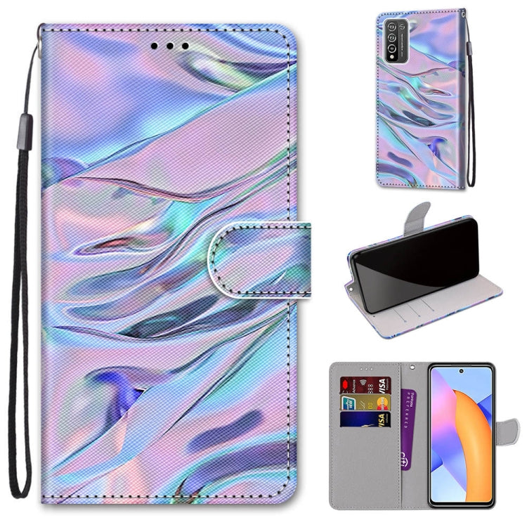 Coloured Drawing Cross Texture Horizontal Flip PU Leather Case with Holder & Card Slots & Wallet & Lanyard