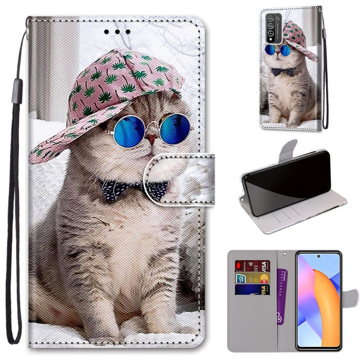 Coloured Drawing Cross Texture Horizontal Flip PU Leather Case with Holder & Card Slots & Wallet & Lanyard