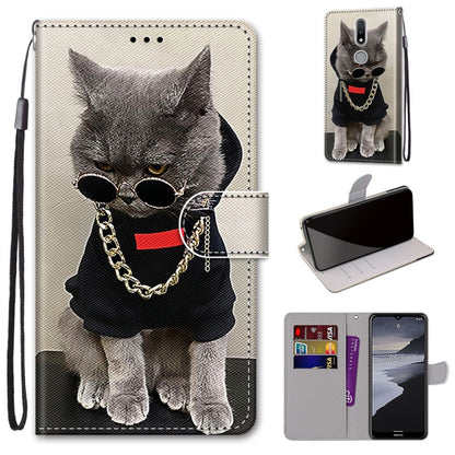 Coloured Drawing Cross Texture Horizontal Flip PU Leather Case with Holder & Card Slots & Wallet & Lanyard