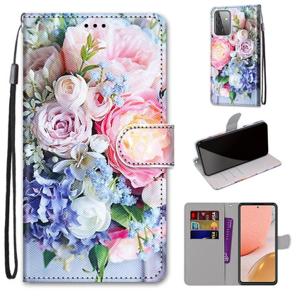 Coloured Drawing Cross Texture Horizontal Flip PU Leather Case with Holder & Card Slots & Wallet & Lanyard