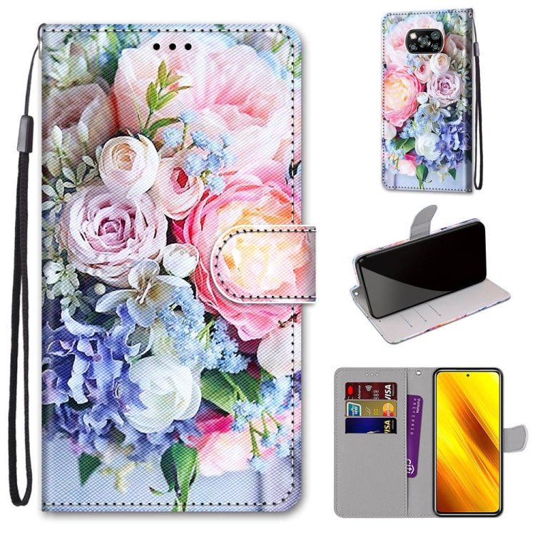 Coloured Drawing Cross Texture Horizontal Flip PU Leather Case with Holder & Card Slots & Wallet & Lanyard