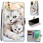 Coloured Drawing Cross Texture Horizontal Flip PU Leather Case with Holder & Card Slots & Wallet & Lanyard