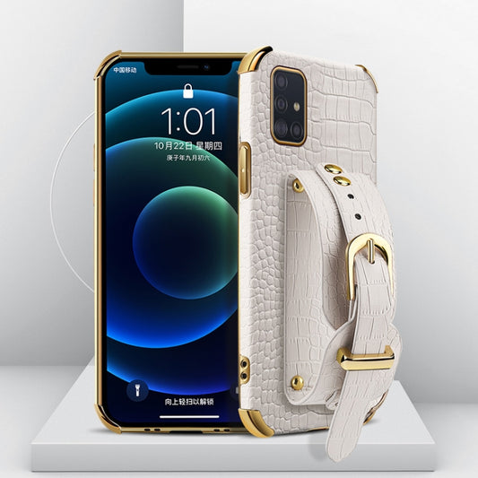 Electroplated TPU Crocodile Pattern Leather Case with Wrist Strap, For Samsung Galaxy A51 4G, For Samsung Galaxy A71 4G, For Samsung Galaxy S20, For Samsung Galaxy S20+, For Samsung Galaxy S20 Ultra