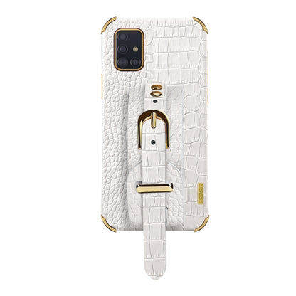 Electroplated TPU Crocodile Pattern Leather Case with Wrist Strap, For Samsung Galaxy A51 4G, For Samsung Galaxy A71 4G, For Samsung Galaxy S20, For Samsung Galaxy S20+, For Samsung Galaxy S20 Ultra