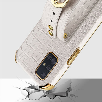 Electroplated TPU Crocodile Pattern Leather Case with Wrist Strap, For Samsung Galaxy A51 4G, For Samsung Galaxy A71 4G, For Samsung Galaxy S20, For Samsung Galaxy S20+, For Samsung Galaxy S20 Ultra