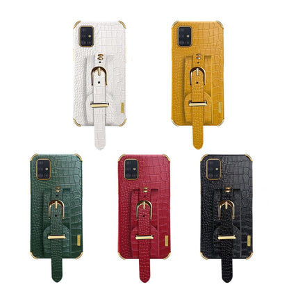 Electroplated TPU Crocodile Pattern Leather Case with Wrist Strap, For Samsung Galaxy A51 4G, For Samsung Galaxy A71 4G, For Samsung Galaxy S20, For Samsung Galaxy S20+, For Samsung Galaxy S20 Ultra