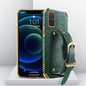 Electroplated TPU Crocodile Pattern Leather Case with Wrist Strap, For Samsung Galaxy A51 4G, For Samsung Galaxy A71 4G, For Samsung Galaxy S20, For Samsung Galaxy S20+, For Samsung Galaxy S20 Ultra