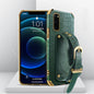 Electroplated TPU Crocodile Pattern Leather Case with Wrist Strap, For Samsung Galaxy A51 4G, For Samsung Galaxy A71 4G, For Samsung Galaxy S20, For Samsung Galaxy S20+, For Samsung Galaxy S20 Ultra