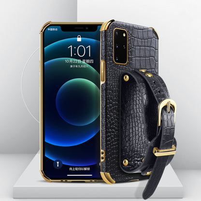 Electroplated TPU Crocodile Pattern Leather Case with Wrist Strap, For Samsung Galaxy A51 4G, For Samsung Galaxy A71 4G, For Samsung Galaxy S20, For Samsung Galaxy S20+, For Samsung Galaxy S20 Ultra