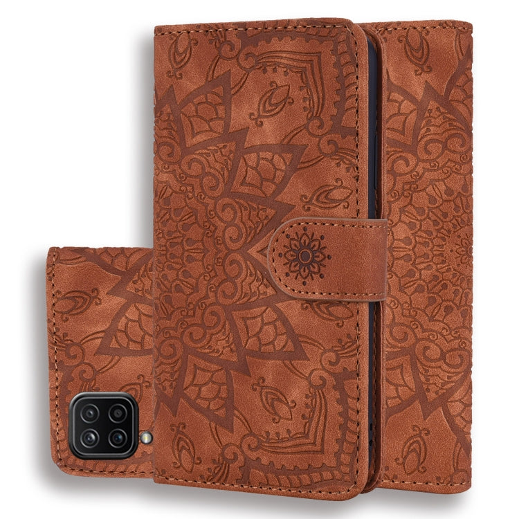 Embossed Sunflower Pattern Horizontal Flip PU Leather Case with Holder & Card Slots & Wallet & Lanyard, For Samsung Galaxy A12, For Samsung Galaxy A52 5G / 4G, For Samsung Galaxy A72 5G / 4G, For SamsungGalaxy A72 5G / 4G