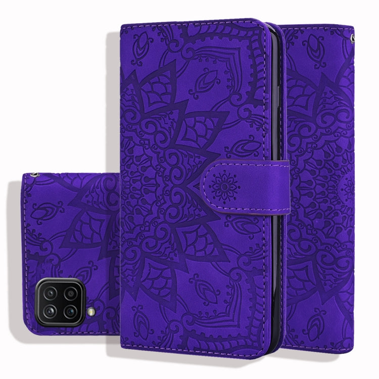 Embossed Sunflower Pattern Horizontal Flip PU Leather Case with Holder & Card Slots & Wallet & Lanyard, For Samsung Galaxy A12, For Samsung Galaxy A52 5G / 4G, For Samsung Galaxy A72 5G / 4G, For SamsungGalaxy A72 5G / 4G