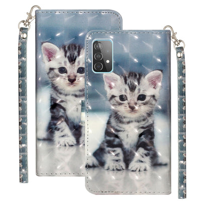 3D Pattern Horizontal Flip PU Leather Case with Holder & Card Slots & Wallet