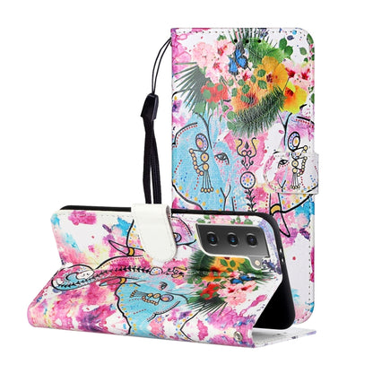 Oil Embossed Coloured Drawing Pattern Horizontal Flip PU Leather Case with Holder & Card Slots & Wallet & Lanyard