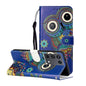 Oil Embossed Coloured Drawing Pattern Horizontal Flip PU Leather Case with Holder & Card Slots & Wallet & Lanyard