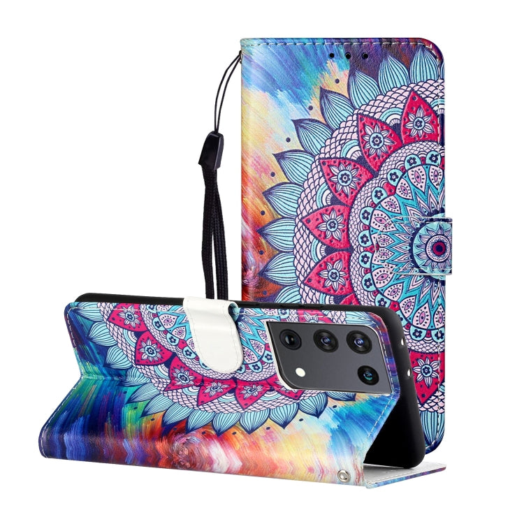 Oil Embossed Coloured Drawing Pattern Horizontal Flip PU Leather Case with Holder & Card Slots & Wallet & Lanyard