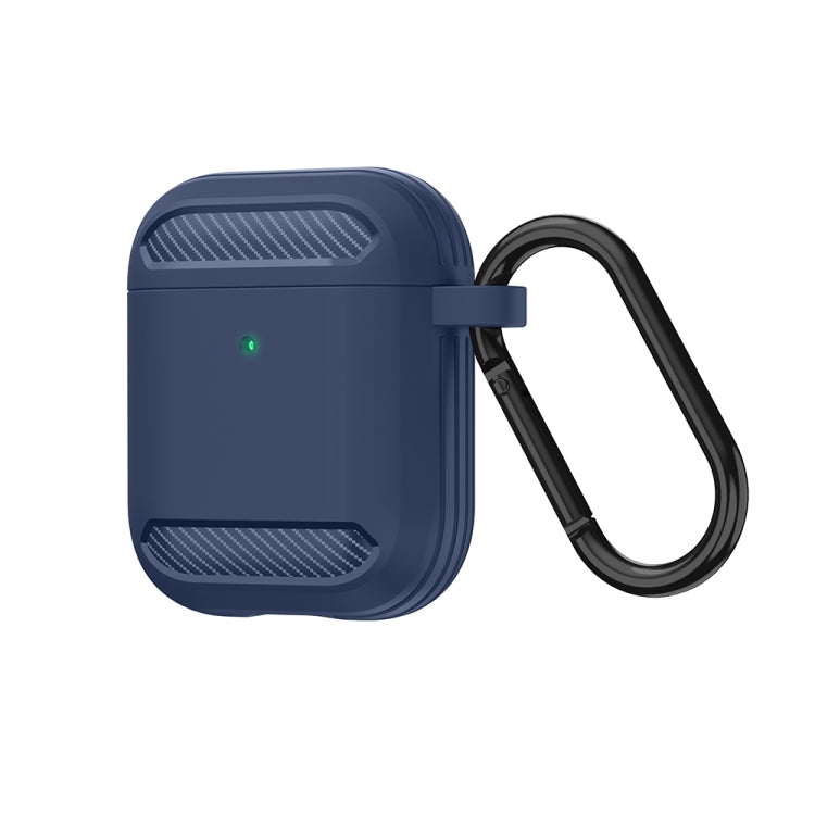 Wireless Earphones Shockproof Carbon Fiber Armor TPU Protective Case, For AirPods 1/2, For AirPods Pro