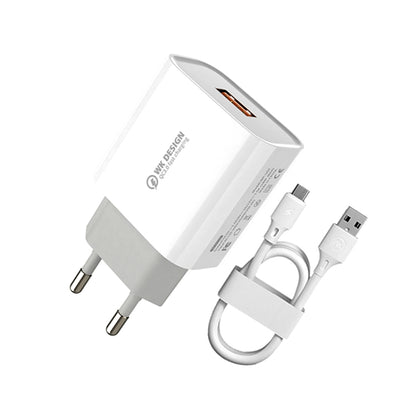 WK WP-U57 18W Speed QC3.0 Fast Charger + USB to Type-C / USB-C Data Cable, US Plug, EU Plug, UK Plug