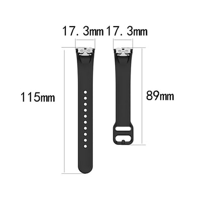 For Samsung Galaxy Fit SM-R370 Silicone Steel Shrapnel Black Buckle Replacement Strap Watchband