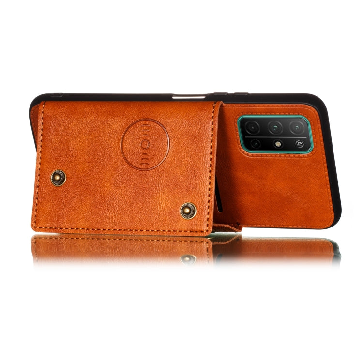 Double Buckle PU + TPU Shockproof Magnetic Protective Case with Card Slots & Holder, For Samsung Galaxy A32 5G