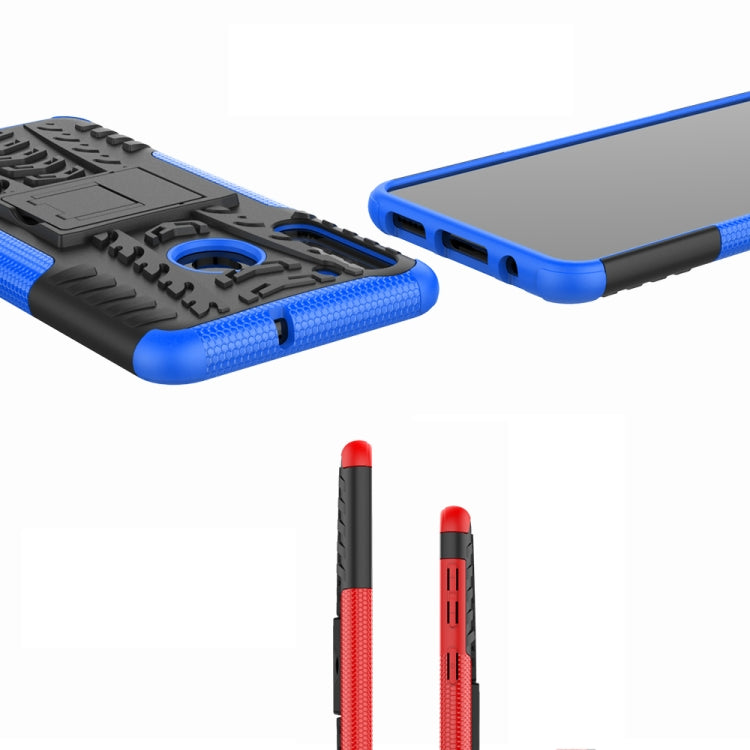 For Samsung Galaxy A21 (US Version) Tire Texture Shockproof TPU+PC Protective Case with Holder, For Samsung Galaxy A21 (US Version)