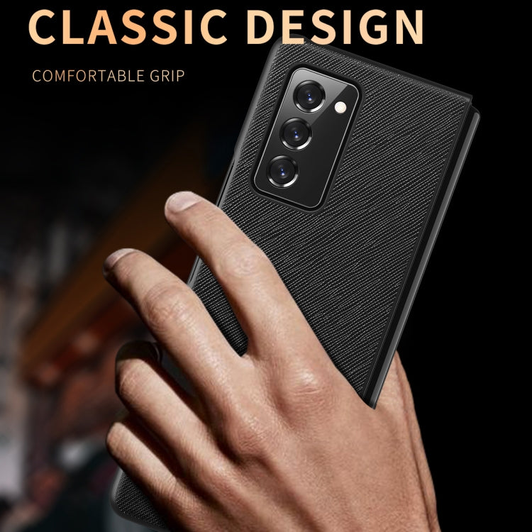 Leather Texture + PC Full Coverge Folding Case, For Samsung Galaxy Z Fold2 5G