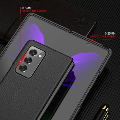 Leather Texture + PC Full Coverge Folding Case, For Samsung Galaxy Z Fold2 5G