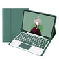 YT098B-A Detachable Candy Color Skin Feel Texture Round Keycap Bluetooth Keyboard Leather Case with Touch Control For iPad Air 11 2024 / 2025 / Air 4 10.9 2020 / Air 5 10.9 2022 (Purple)������������������������������������������������������������������...