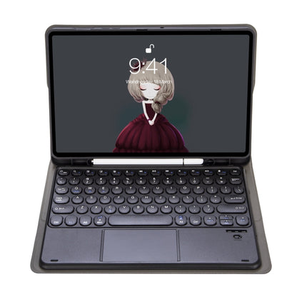 YA098B-A Detachable Lambskin Texture Round Keycap Bluetooth Keyboard Leather Case with Touch Control & Pen Slot & Stand, For iPad Air 5 / 4 10.9 inch 2020 / Pro 11 inch 2020 / 2018, For iPad 10.2 (2020) & (2019) / Air 3 10.5 inch / Pro 10.5 inch�������...