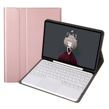 YA098B-A Detachable Lambskin Texture Round Keycap Bluetooth Keyboard Leather Case with Touch Control & Pen Slot & Stand, For iPad Air 5 / 4 10.9 inch 2020 / Pro 11 inch 2020 / 2018, For iPad 10.2 (2020) & (2019) / Air 3 10.5 inch / Pro 10.5 inch�������...