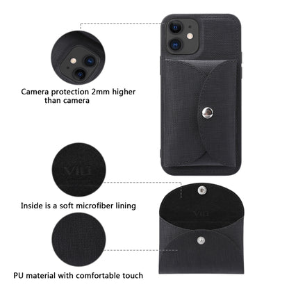 ViLi T Series TPU + PU Woven Fabric Magnetic Protective Case with Wallet, For iPhone 12 Pro