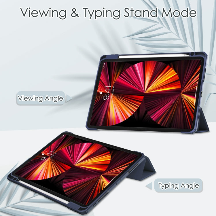 Three-folding Acrylic TPU + PU Leather Horizontal Flip Case with Holder & Pen Slot & Sleep / Wake-up Function, For iPad Pro 11 (2021/2020/2018)