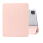 Three-folding Electric Pressed Skin Texture Horizontal Flip Shockproof Transparent TPU + PU Leather Case with Holder & Pen Slot & Sleep / Wake-up Function, For iPad Pro 11 (2021)