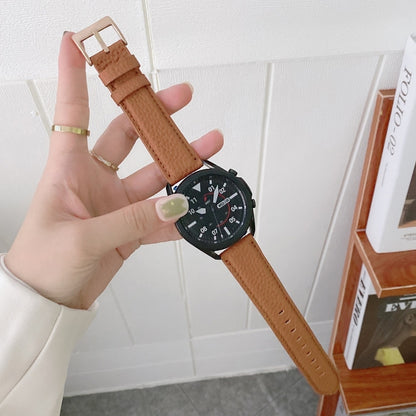 Sewing Litchi Texture Leather Replacement Strap Watchband