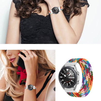 For Samsung Galaxy Watch 3 45mm Adjustable Nylon Braided Elasticity Replacement Strap Watchband