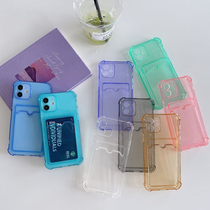 TPU Dropproof Protective Back Case with Card Slot, For iPhone 8 Plus / 7 Plus, For iPhone SE 2022 / SE 2020 / 8 / 7, For iPhone XS / X, For iPhone XR, For iPhone XS Max