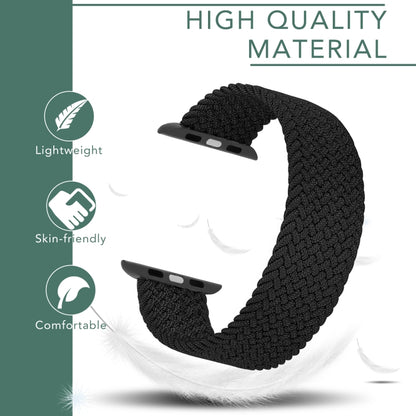 Metal Head Braided Nylon Solid Color Replacement Strap Watchband For Apple Watch Series 6 & SE & 5 & 4 40mm / 3 & 2 & 1 38mm