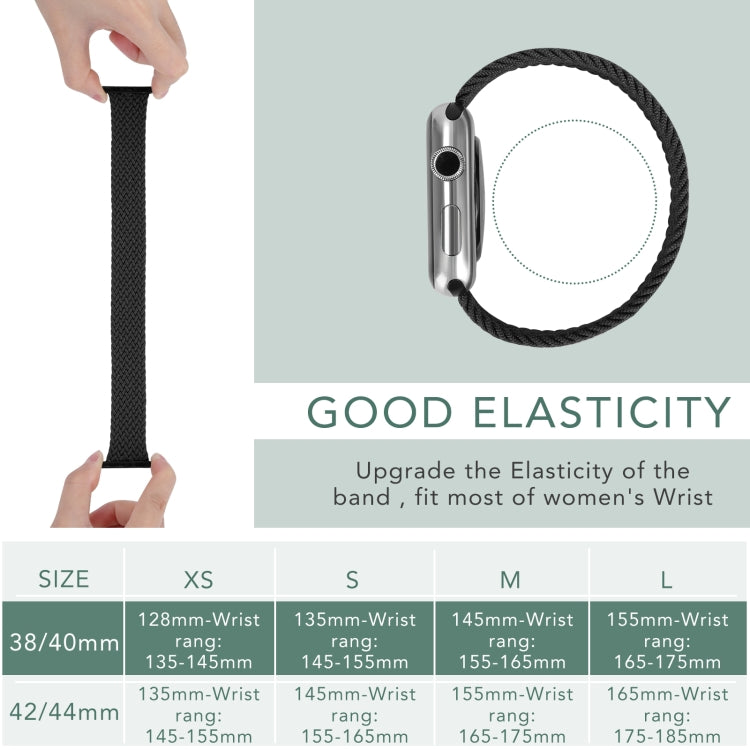 Metal Head Braided Nylon Solid Color Replacement Strap Watchband For Apple Watch Series 6 & SE & 5 & 4 40mm / 3 & 2 & 1 38mm