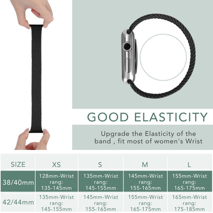 Metal Head Braided Nylon Solid Color Replacement Strap Watchband For Apple Watch Series 6 & SE & 5 & 4 40mm / 3 & 2 & 1 38mm