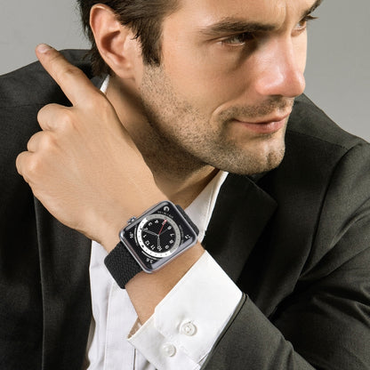 Metal Head Braided Nylon Solid Color Replacement Strap Watchband For Apple Watch Series 6 & SE & 5 & 4 40mm / 3 & 2 & 1 38mm