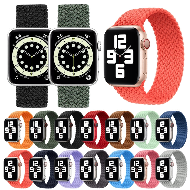 Metal Head Braided Nylon Solid Color Replacement Strap Watchband For Apple Watch Series 6 & SE & 5 & 4 40mm / 3 & 2 & 1 38mm