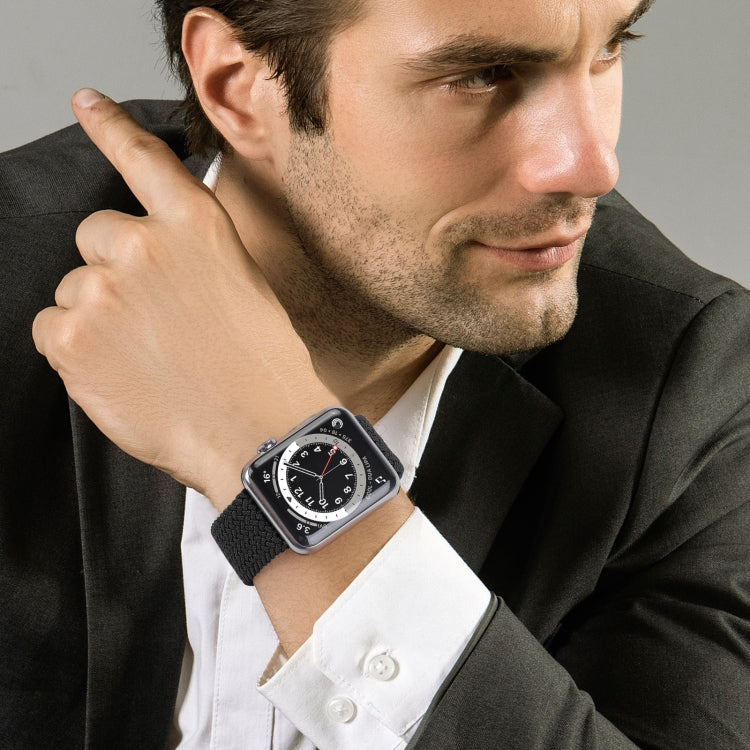 Metal Head Braided Nylon Solid Color Replacement Strap Watchband For Apple Watch Series 6 & SE & 5 & 4 44mm / 3 & 2 & 1 42mm