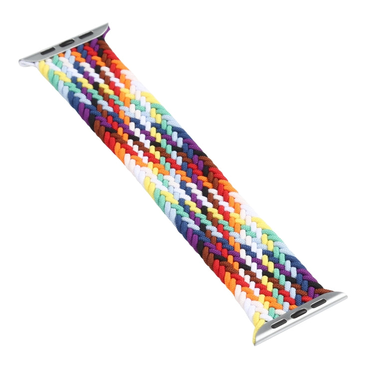 Rainbow Braided Single Loop Replacement Watchbands, Size: S 135mm For Apple Watch Series 6 & SE & 5 & 4 44mm / 3 & 2 & 1 42mm